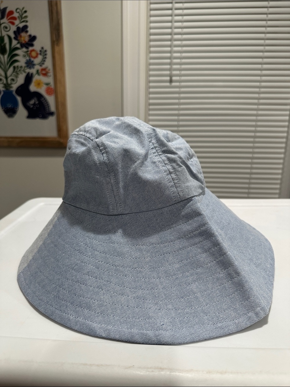 Hanna Andersson Light Blue Wide-Brim Kids Sun Hat